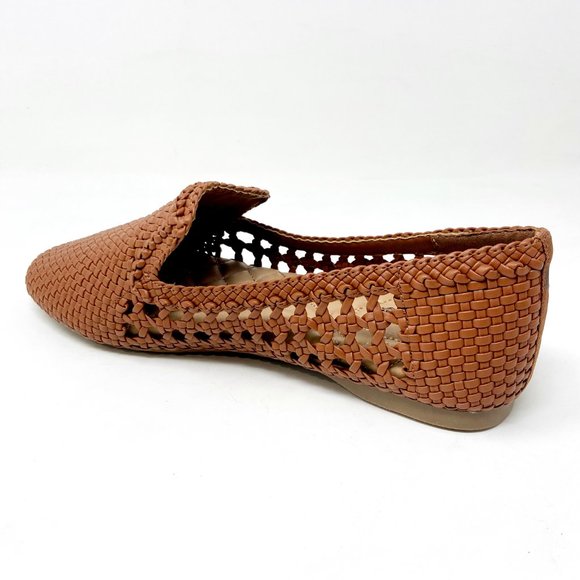 Birdies The Starling Cognac Woven Womens Vegan Leather Slip On Flats Loafers - Picture 3 of 5